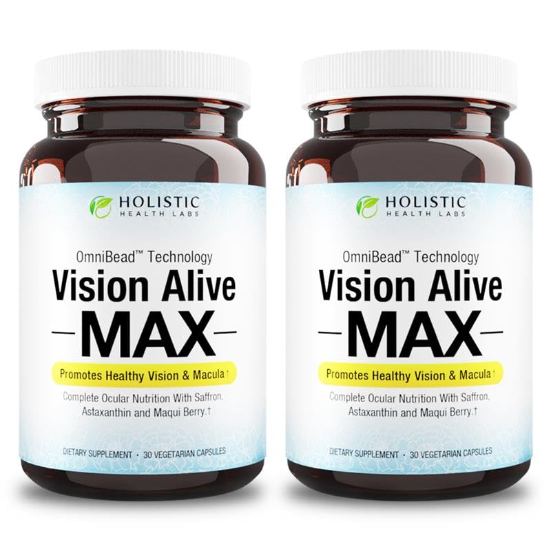 Holistic Health Labs Vision Alive Max bottle supports daily eye health and balance.