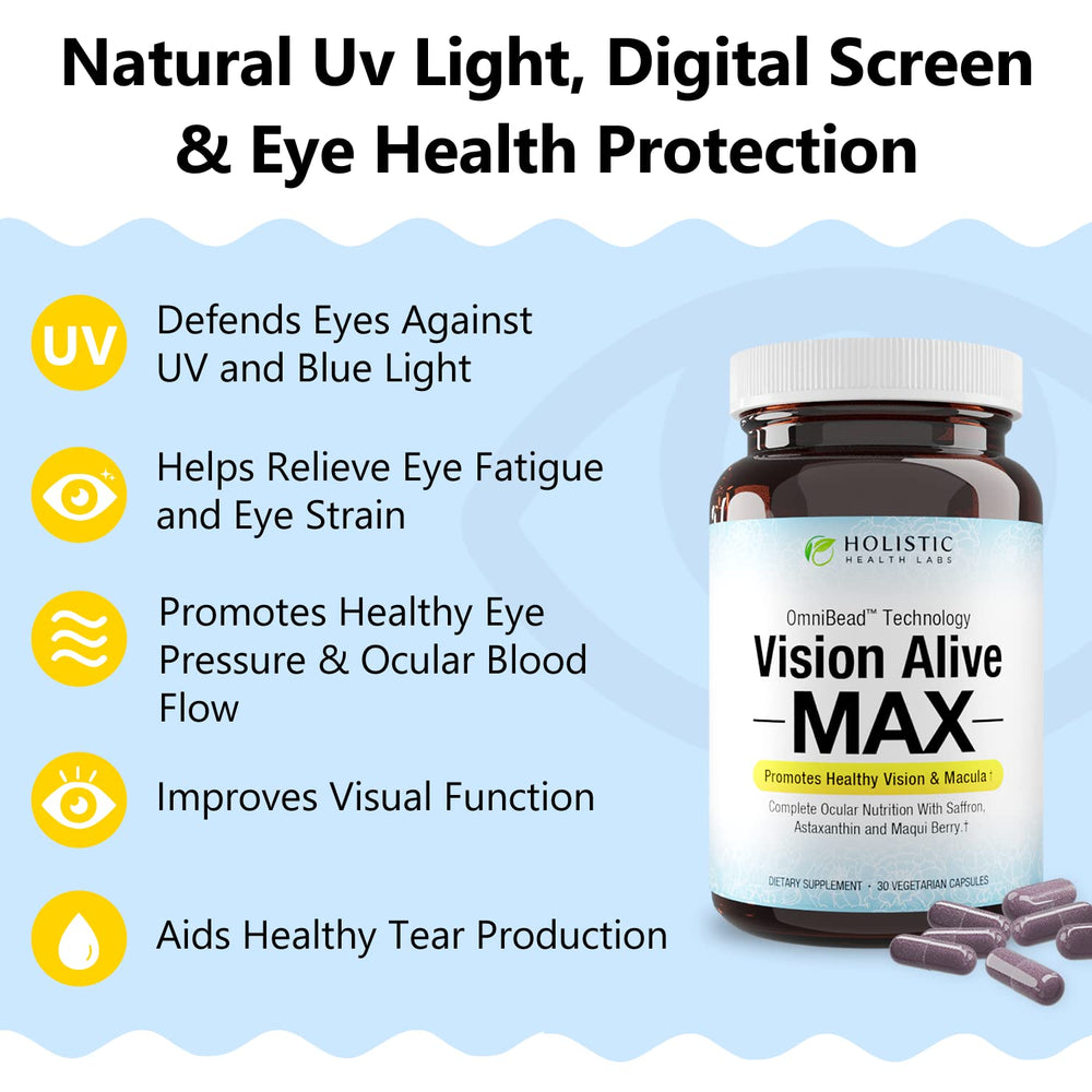Vision Alive Max box and bottle on a clean surface for everyday routines.