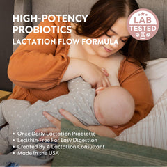 Holistic Lactation Lactation Flow Formula probiotic capsule close-up emphasizing gut-friendly support