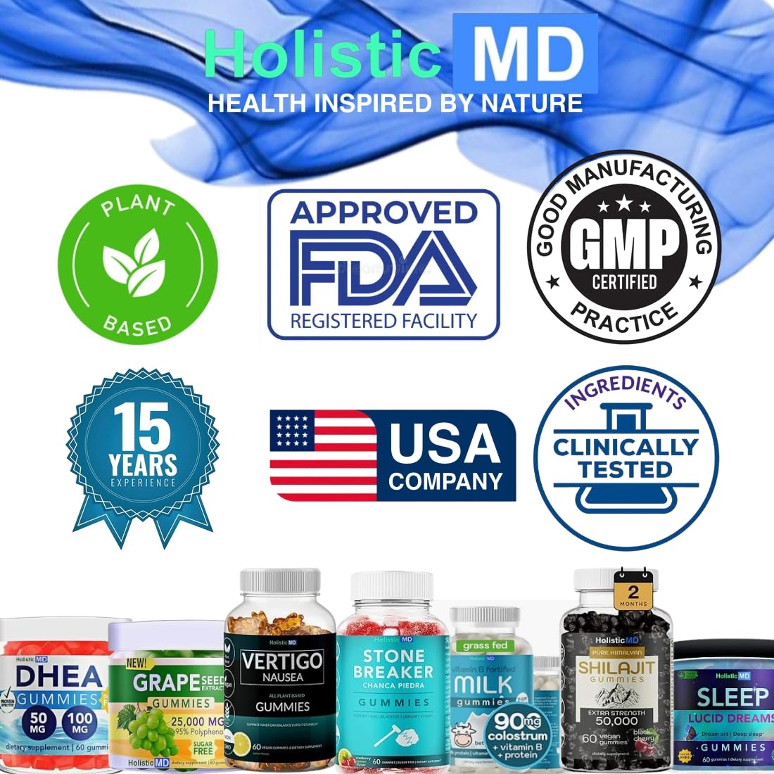 Holistic MD Vertigo Gummies on display suggests a convenient plant-based option