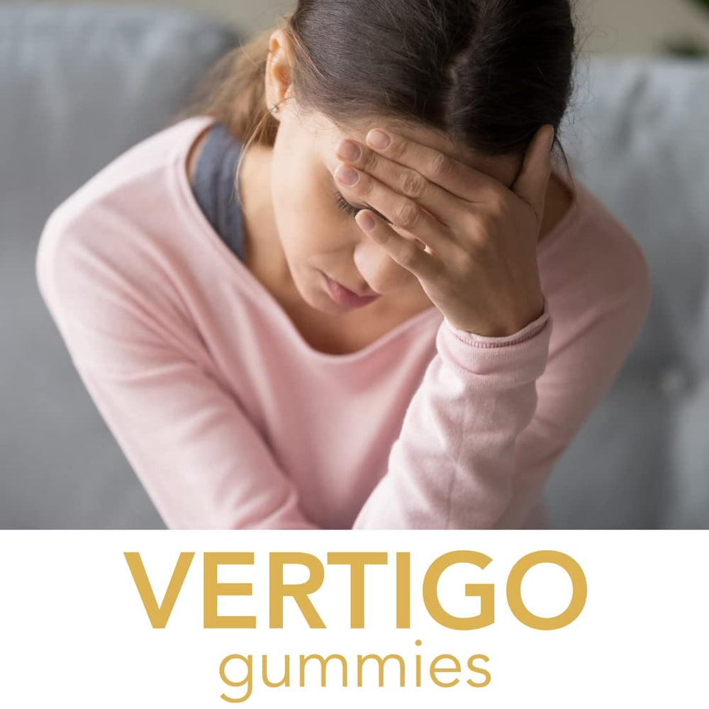 Holistic MD Vertigo Gummies pack shot highlights lemon flavor and plant-based formula