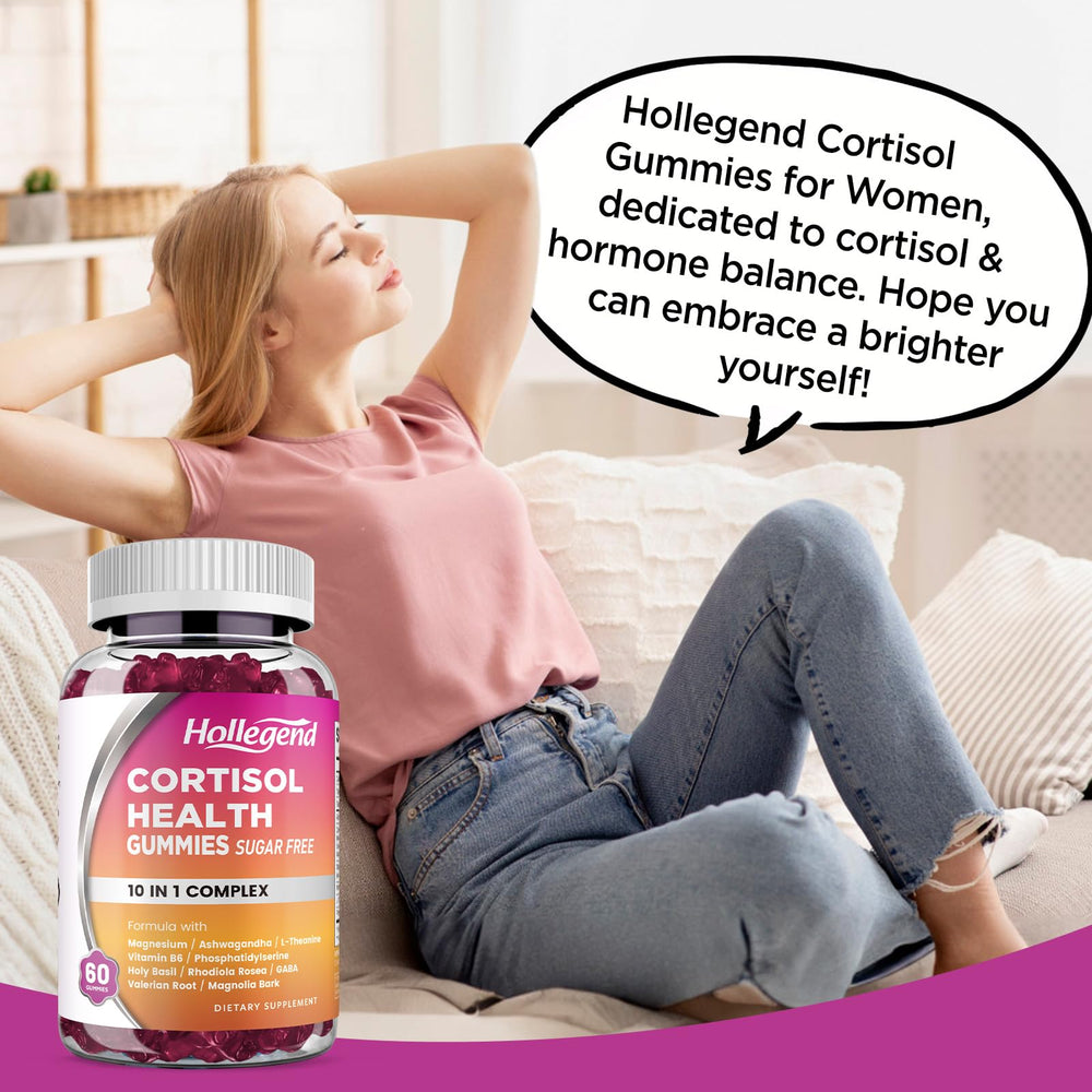 HOLLEGEND cortisol gummies blueberry flavor close-up