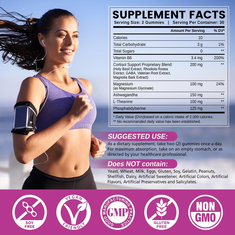 HOLLEGEND cortisol gummies with ashwagandha ingredient highlight