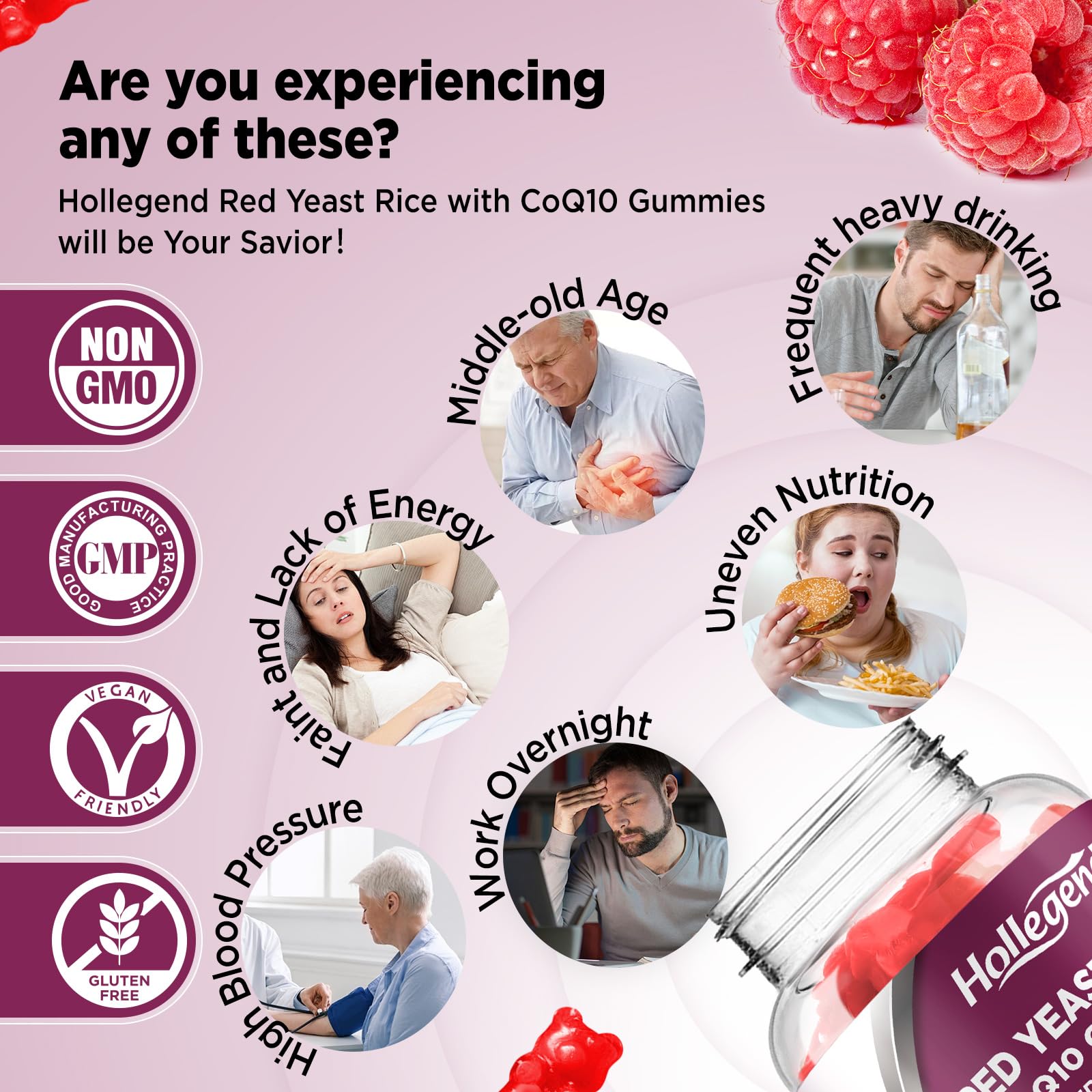 HOLLEGEND sugar-free label on gummies, with clean ingredients