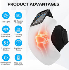 HOLLOII knee massager demonstrates red light therapy for soothing warmth