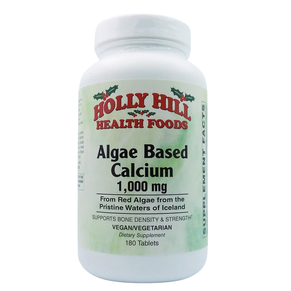 Holly Hill Health Foods algae calcium bottle supports daily mineral intake for bone health