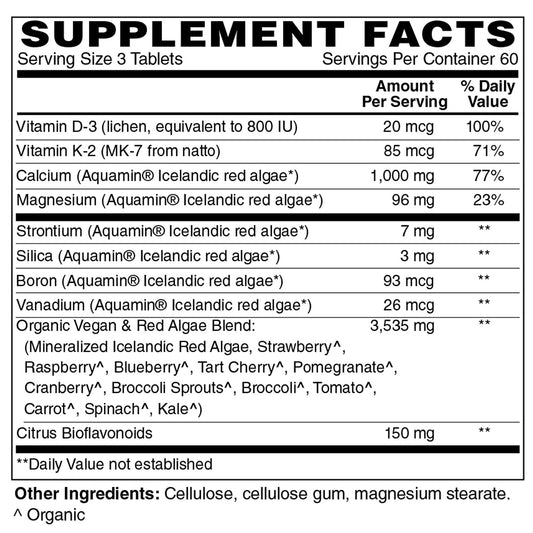 Holly Hill Health Foods algae calcium tablets easy daily bone mineral support