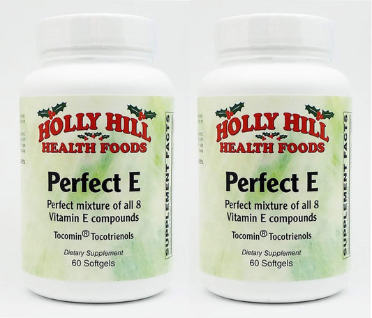 Holly Hill Perfect E Compound bottle front view showing complete vitamin E blend for daily support