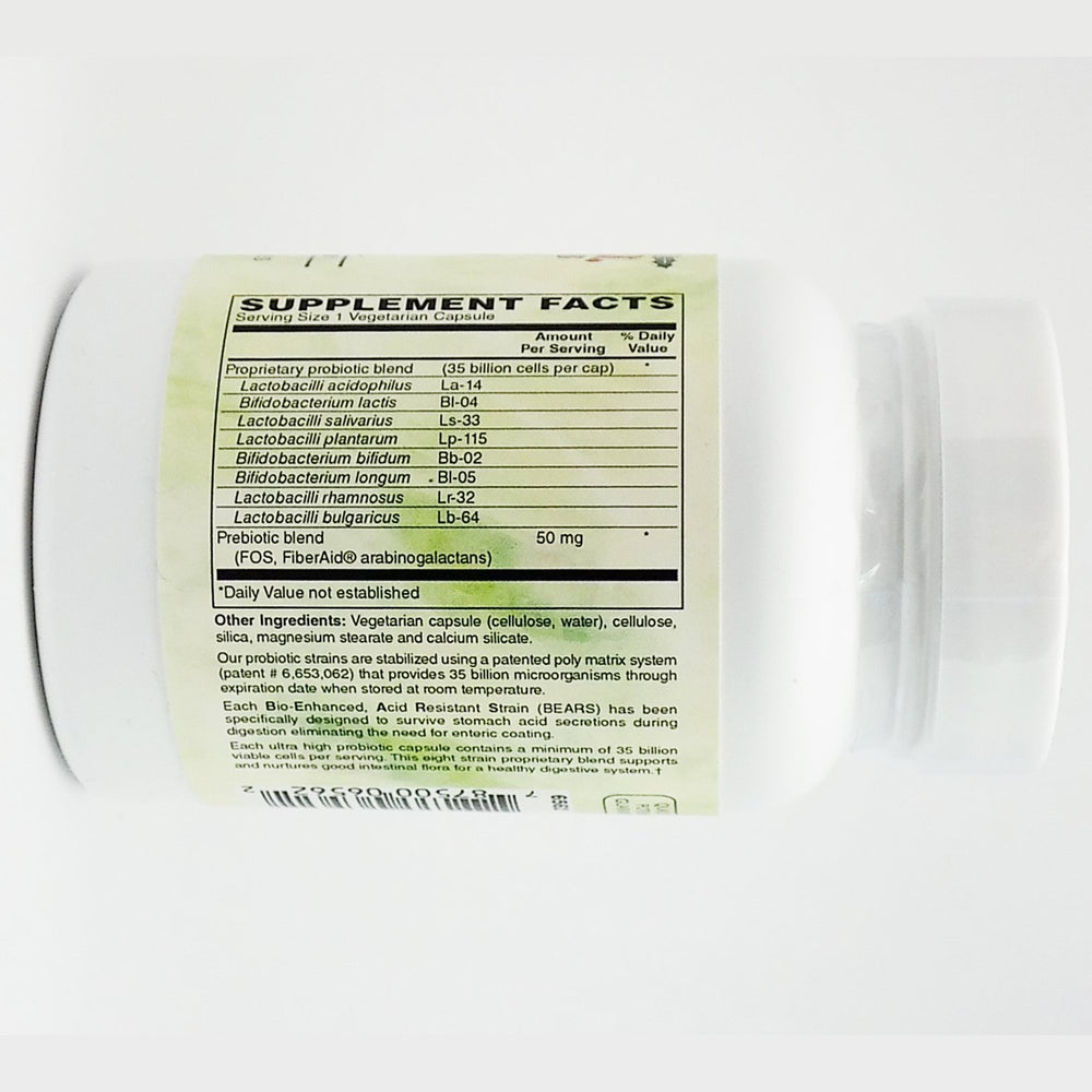 Holly Hill probiotic capsules; 60 vegetarian capsules for daily use.