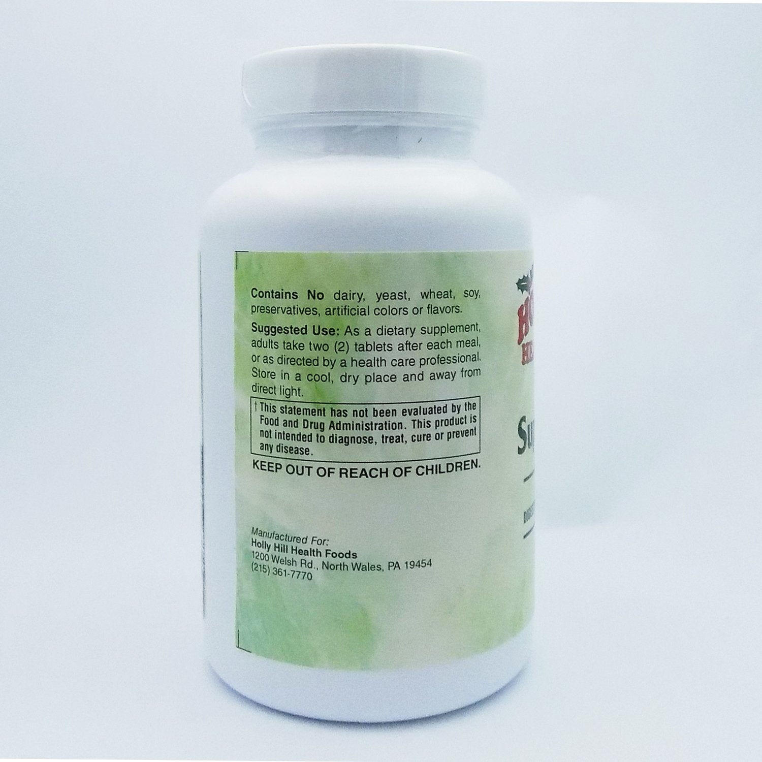 Holly Hill Superzymes tablets close-up for everyday protein and fat digestion