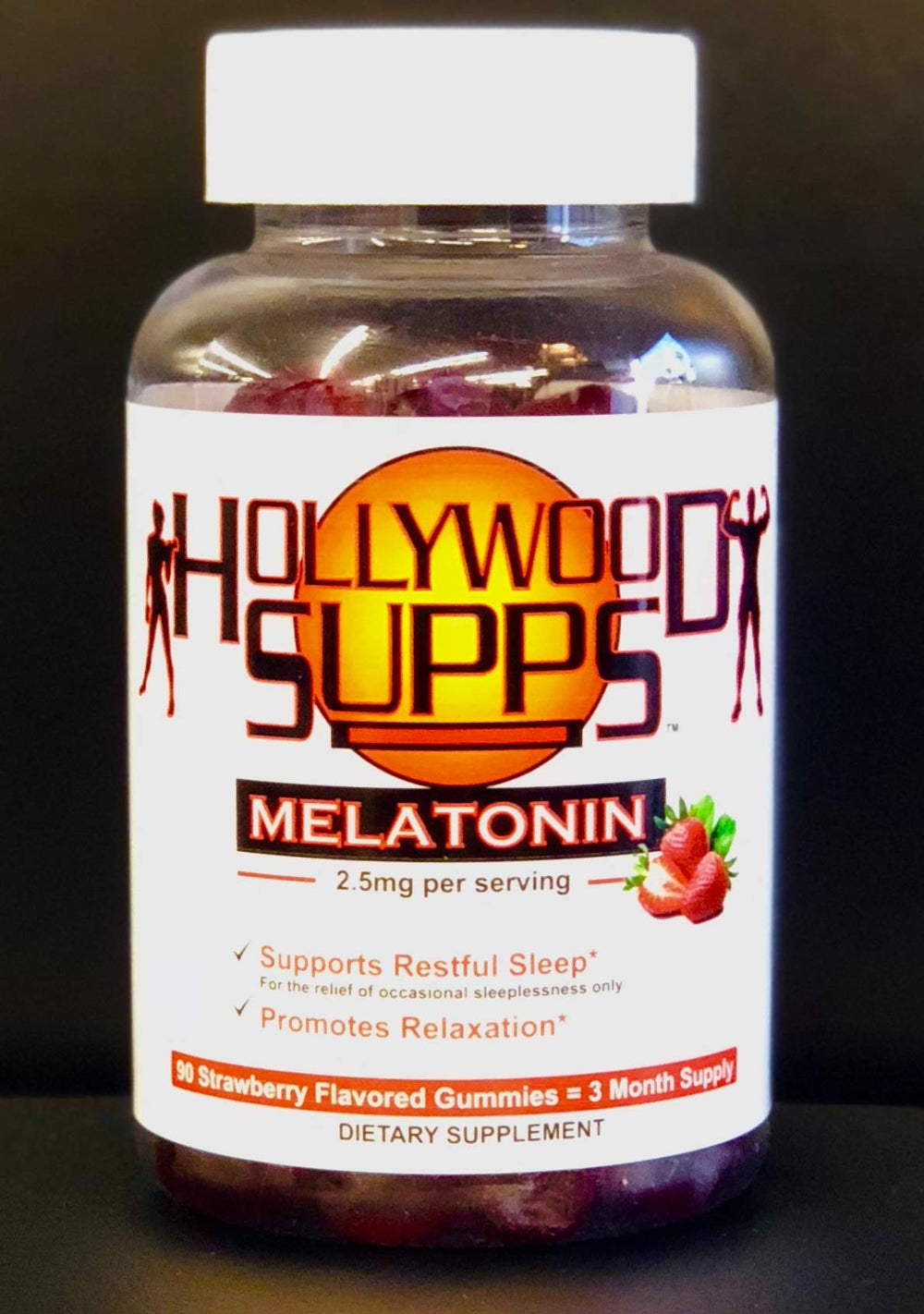 Hollywood Pro Melatonin Gummies bottle shown for USA-made quality and sleep support