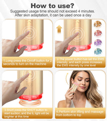 Holsn Face Massager Tool with Microcurrent Modes for lifting and toning.