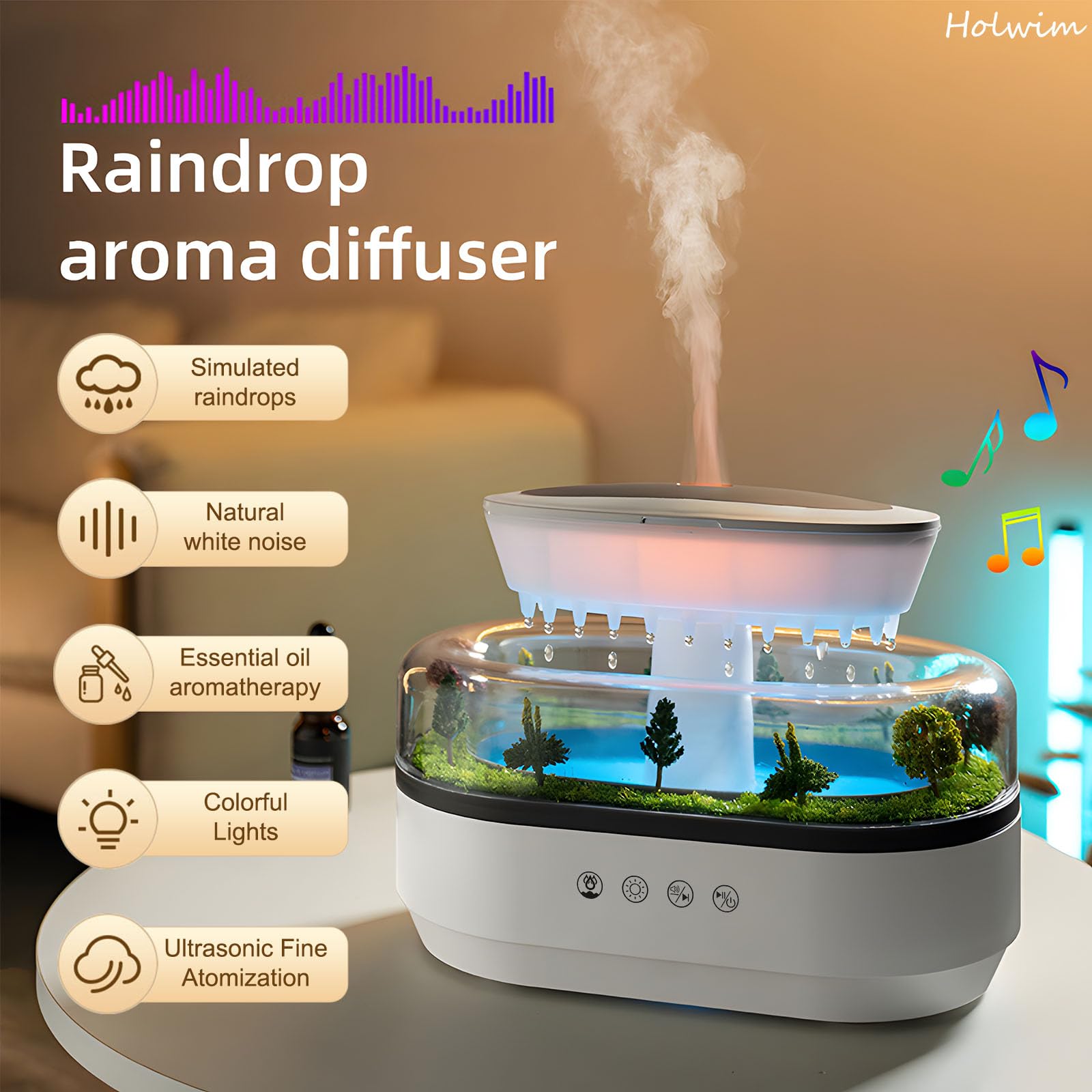Holwim 7-color Ambient Light illuminates your space with gentle hues