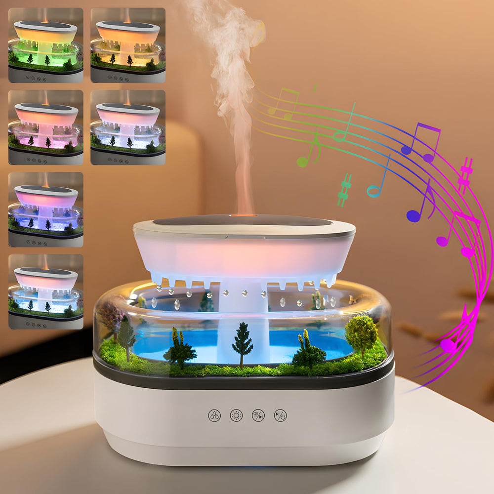 Holwim Cloud Rain Diffuser with soft mist creates a calming ambiance