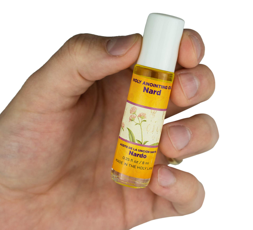 Jerusalem-sourced Nard oil fragrance with floral-herb blend for sacred ceremonies.