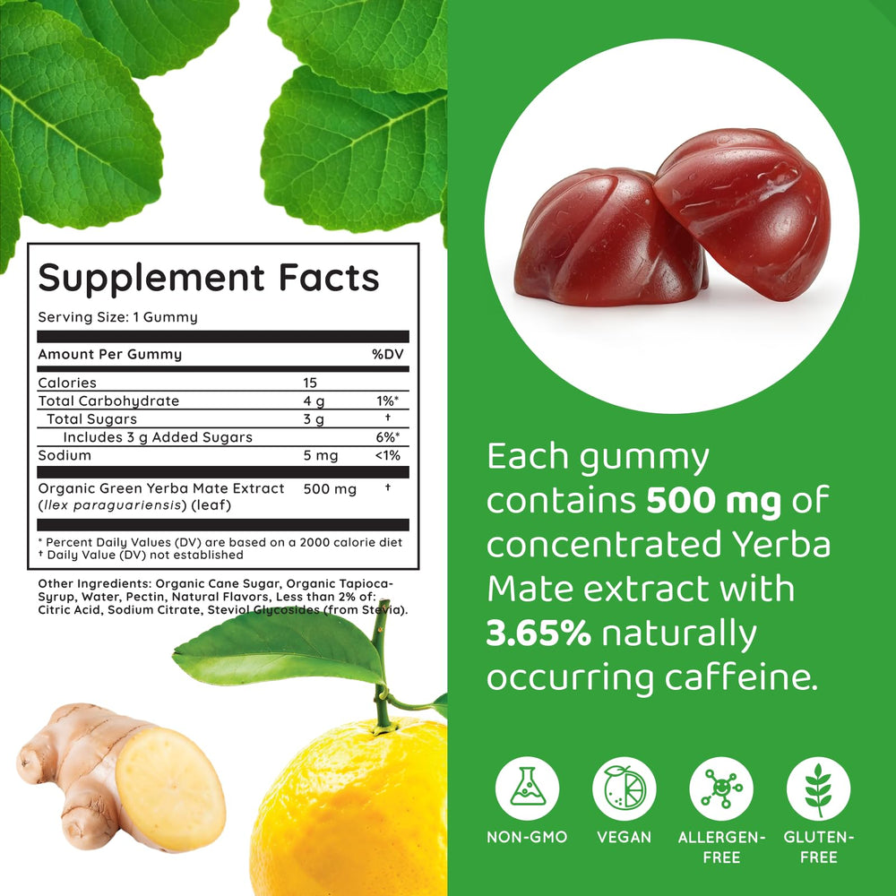 HOLYMARY Yerba Mate Gummies travel-friendly pack ready for on-the-go energy