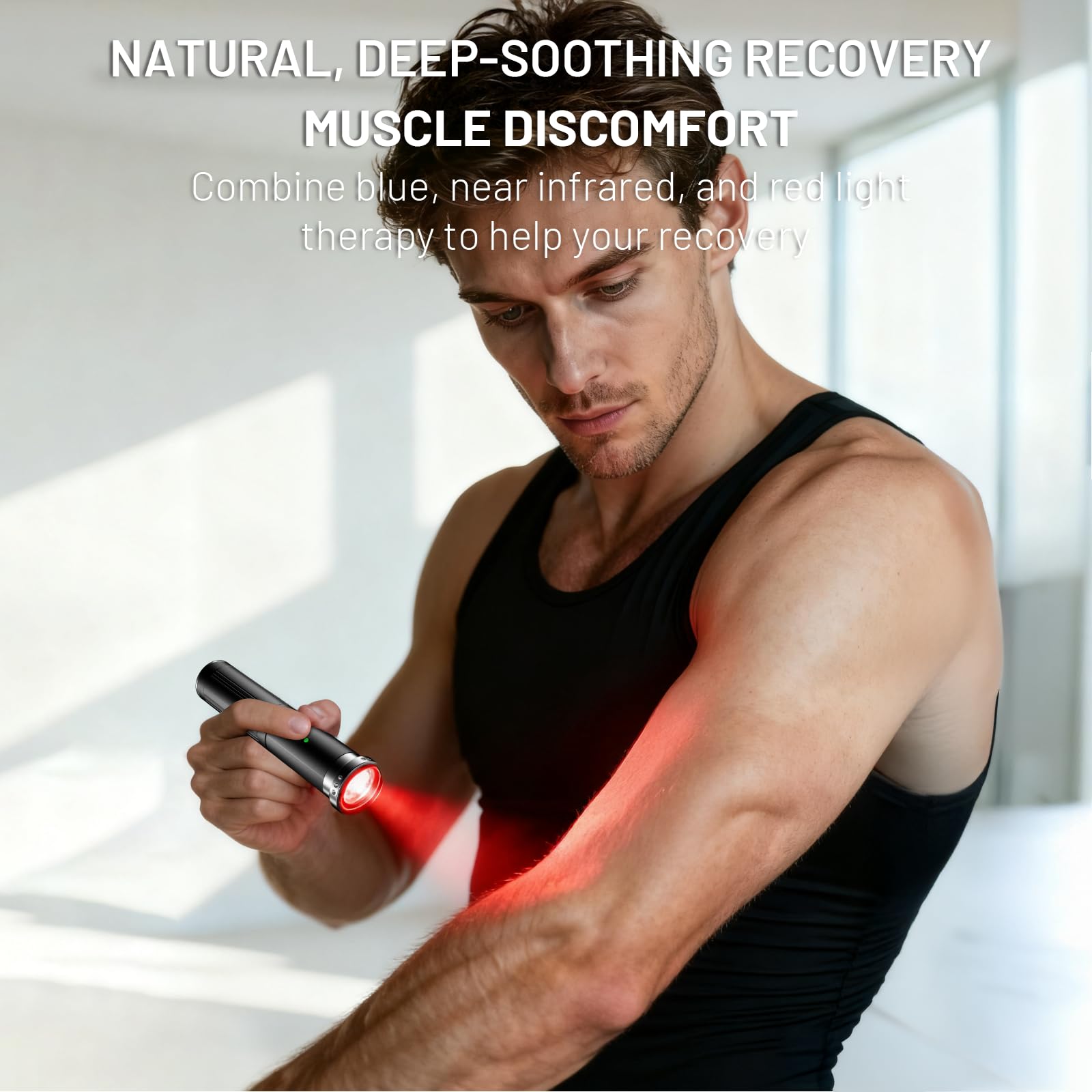 HomeCare wand applied to neck and shoulders for muscle relaxation and relief