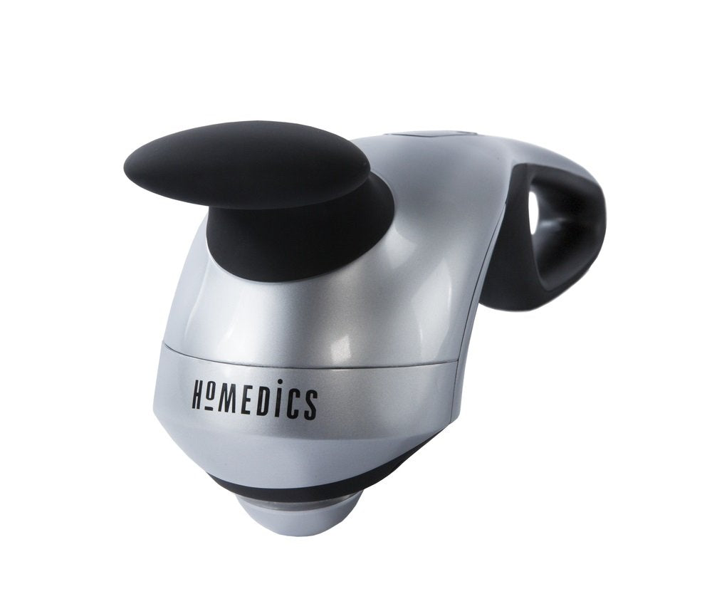 Homedics massager side handle showing easy grip for back and shoulders
