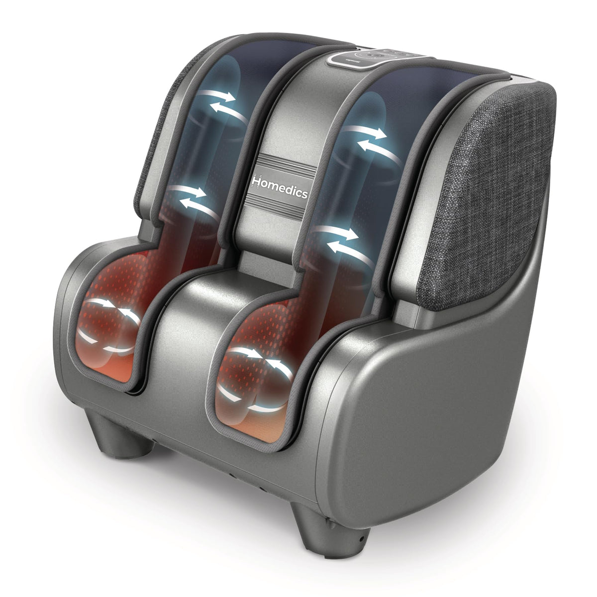 Homedics Deluxe Foot Massager showing full calf-to-toe coverage for targeted relief