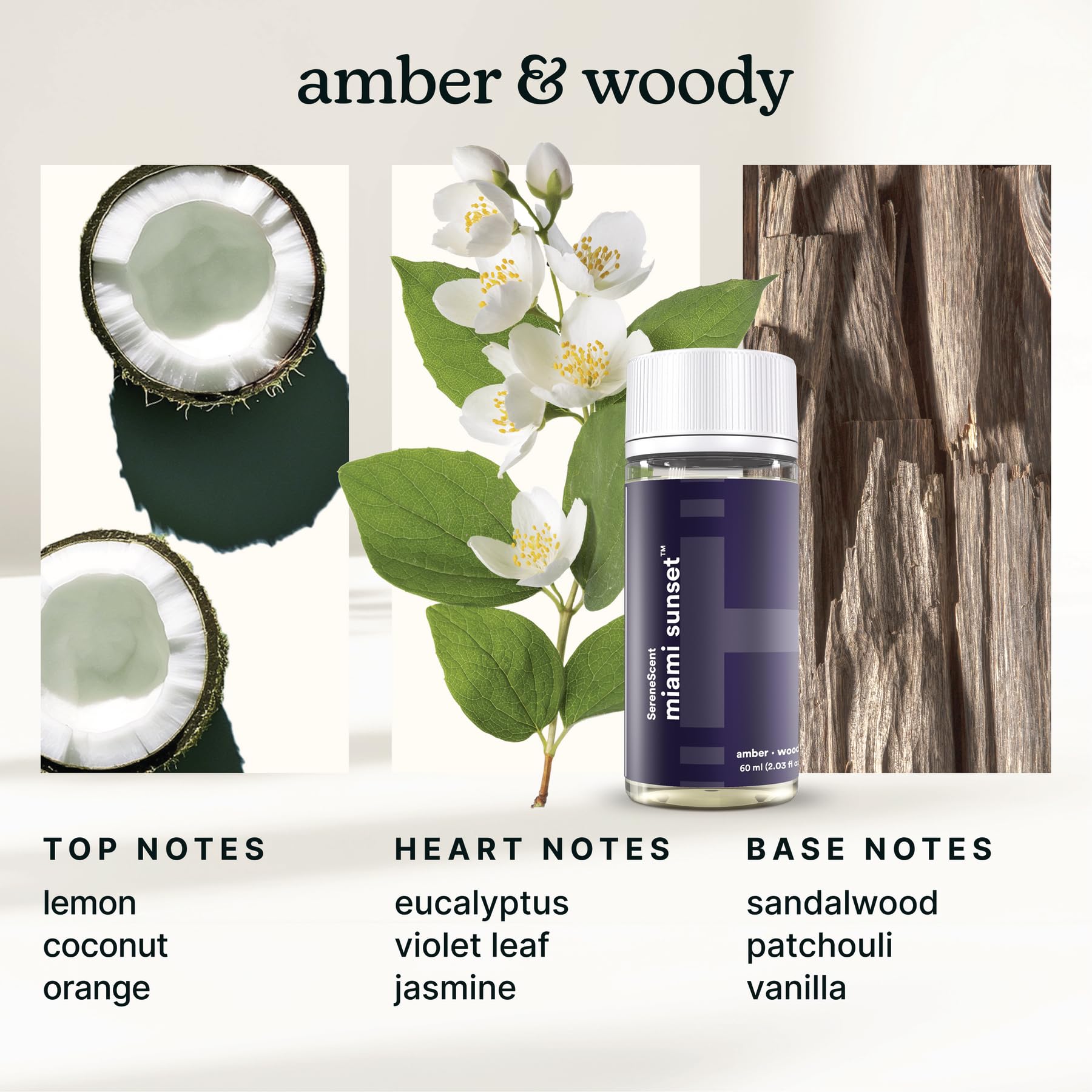Homedics SereneScent Vanilla Cedarwood 60ml refill bottle for calm evenings.