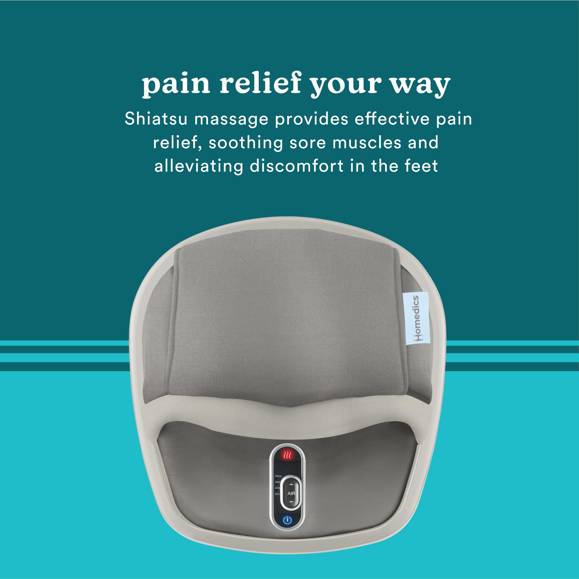 HoMedics Shiatsu Air Max Foot Massager rolling nodes close-up delivering deep-kneading massage.