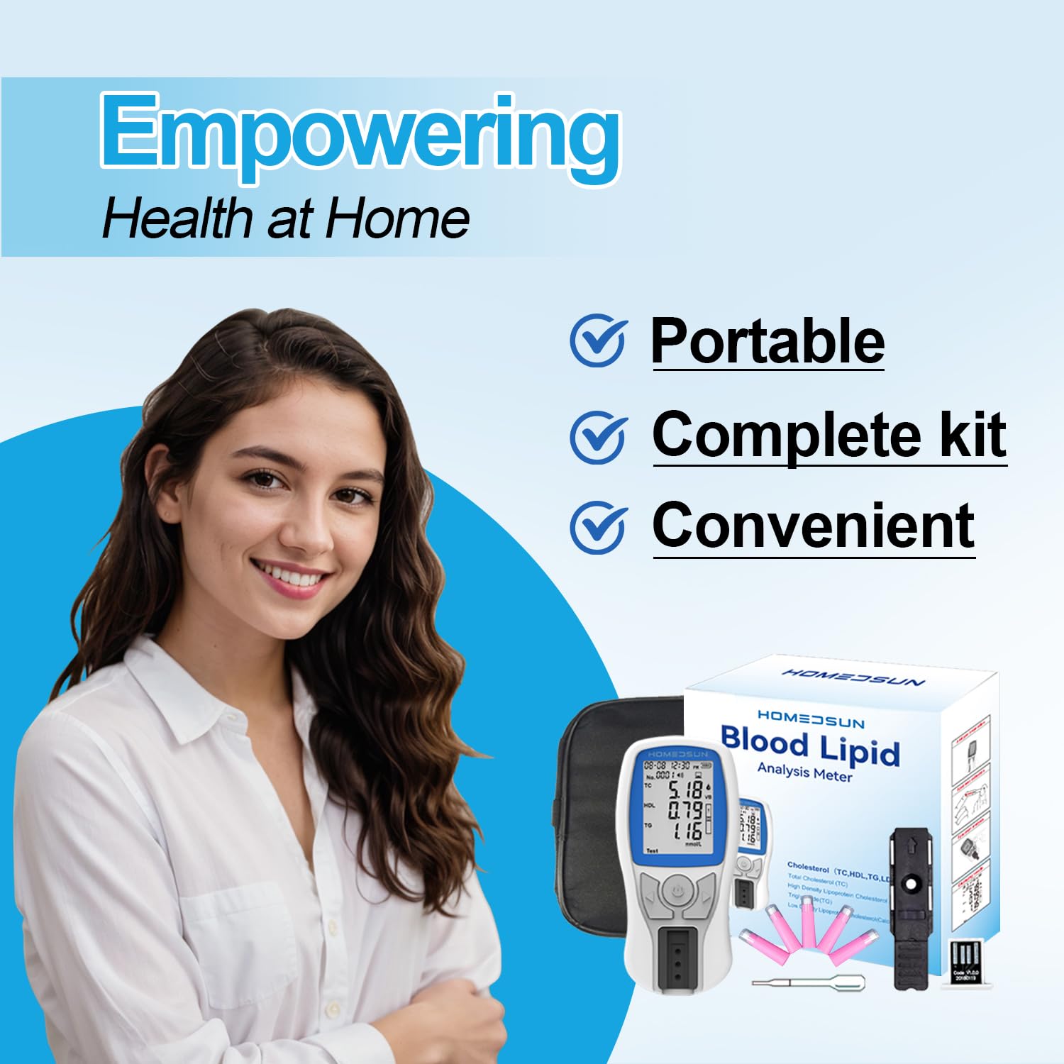 Homedsun HSLPM-102 lancets and droppers for safe blood sampling