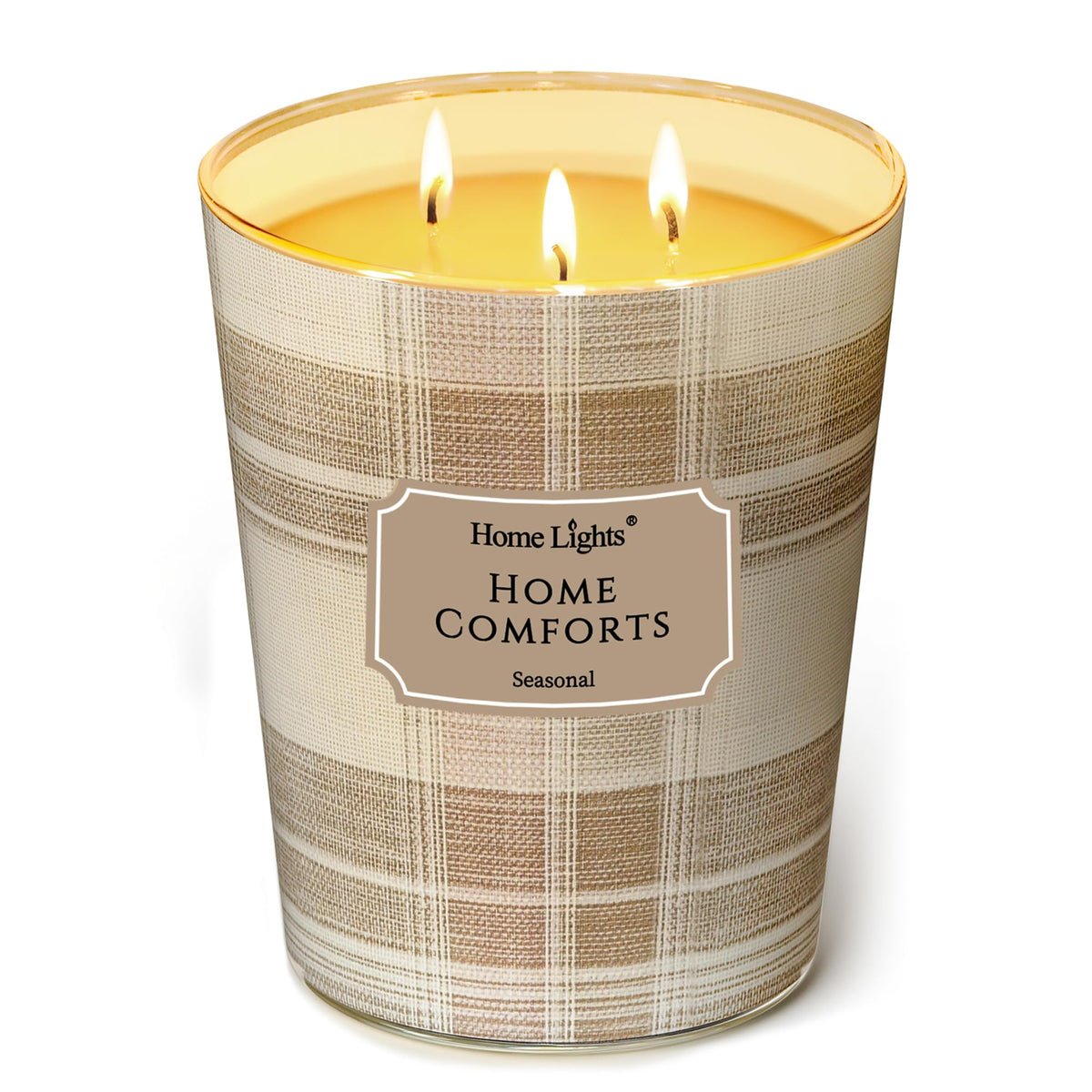 Homelights large jar scented candle creates a warm ambiance with long-lasting fragrance.