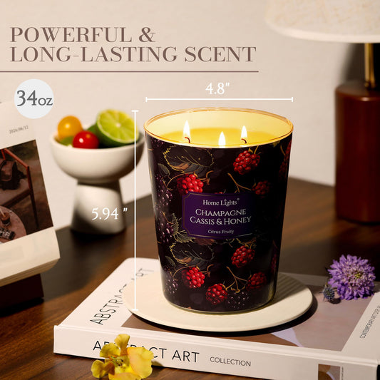 HomeLights natural soy wax candle for clean-burning ambiance.