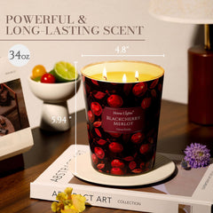 HomeLights three-wick candle in action delivering even fragrance throughout the space.