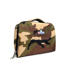 Portable zip case opened, showing remedy organization.