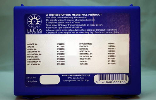 Homeopathy World 18 Remedy Starter Kit remedies spread for quick reference