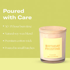 Homesick Birthday Frosting candle emits a soft glow ideal for relaxing evenings.