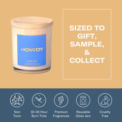 Homesick brand logo on jar, signaling non-toxic, cruelty-free fragrance