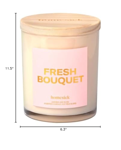 Natural soy wax blend in Homesick Fresh Bouquet supports clean burning.