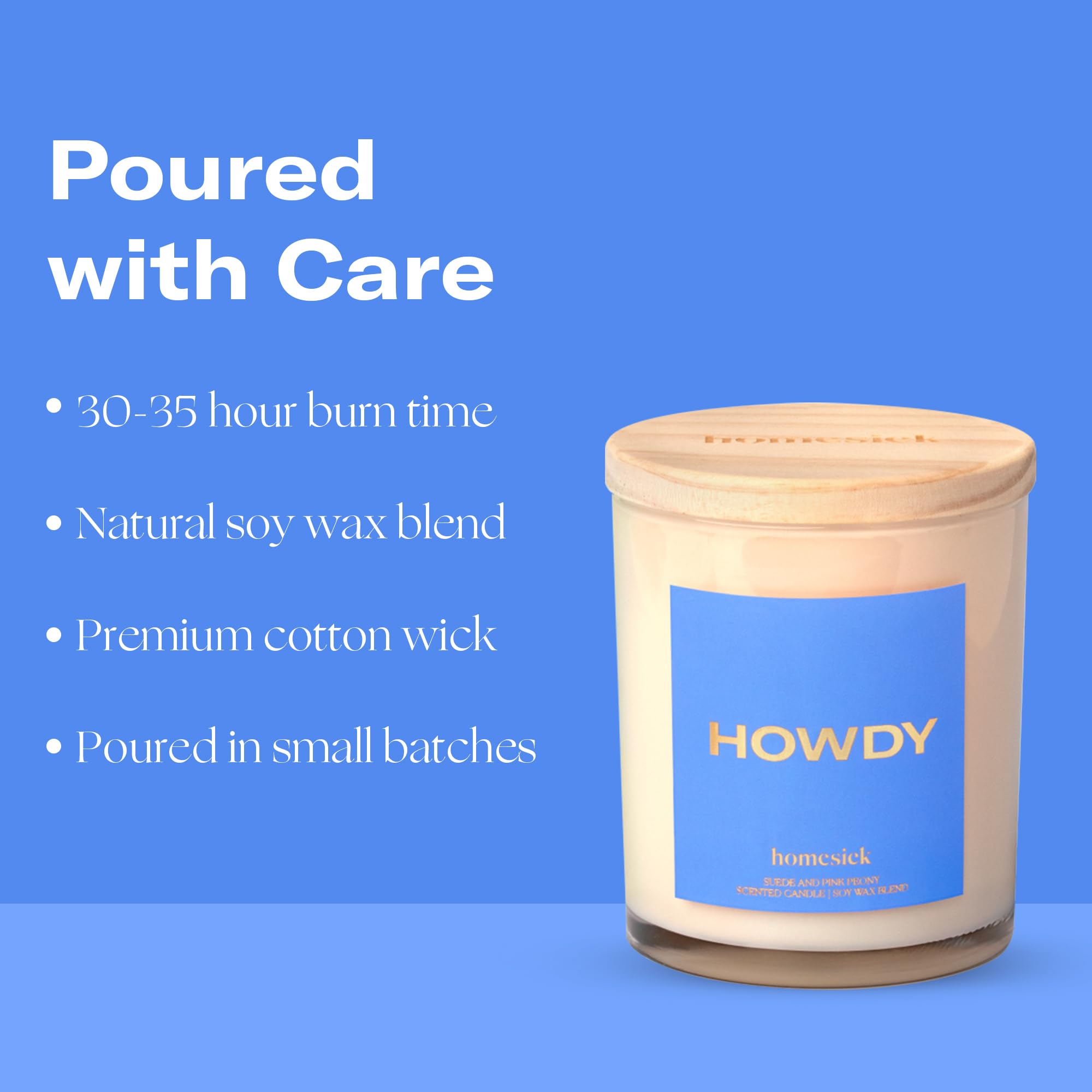 Homesick Howdy candle label, 7.5oz size ideal for collectors