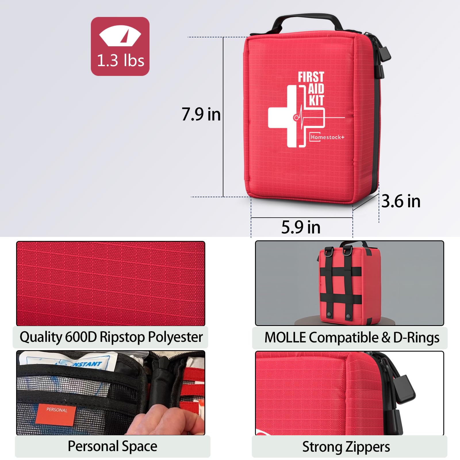 Homestockplus 600D polyester kit is durable for daily use.