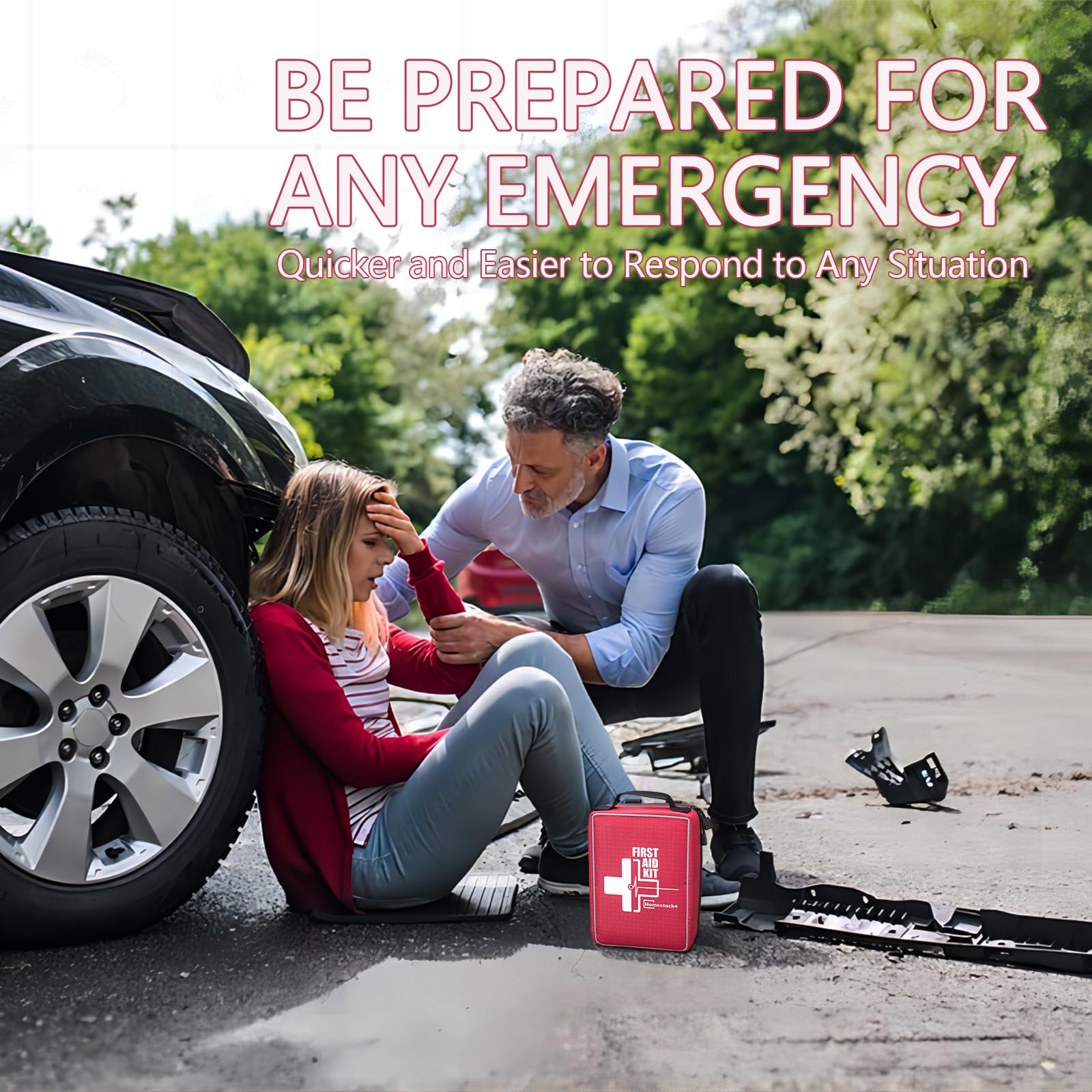 Homestockplus first aid kit ready for car, home, and outdoor use