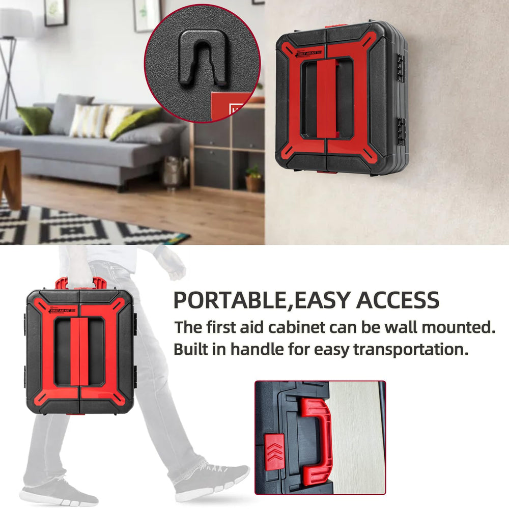 Homestockplus first aid kit portable handle for on-the-go safety.