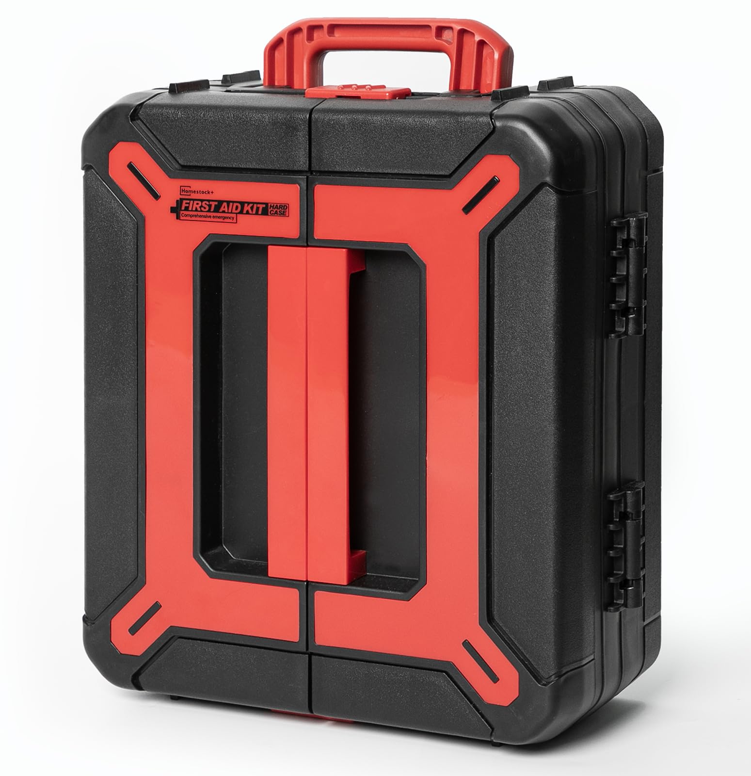 Homestockplus hard case first aid kit closed with secure latch for safe storage.