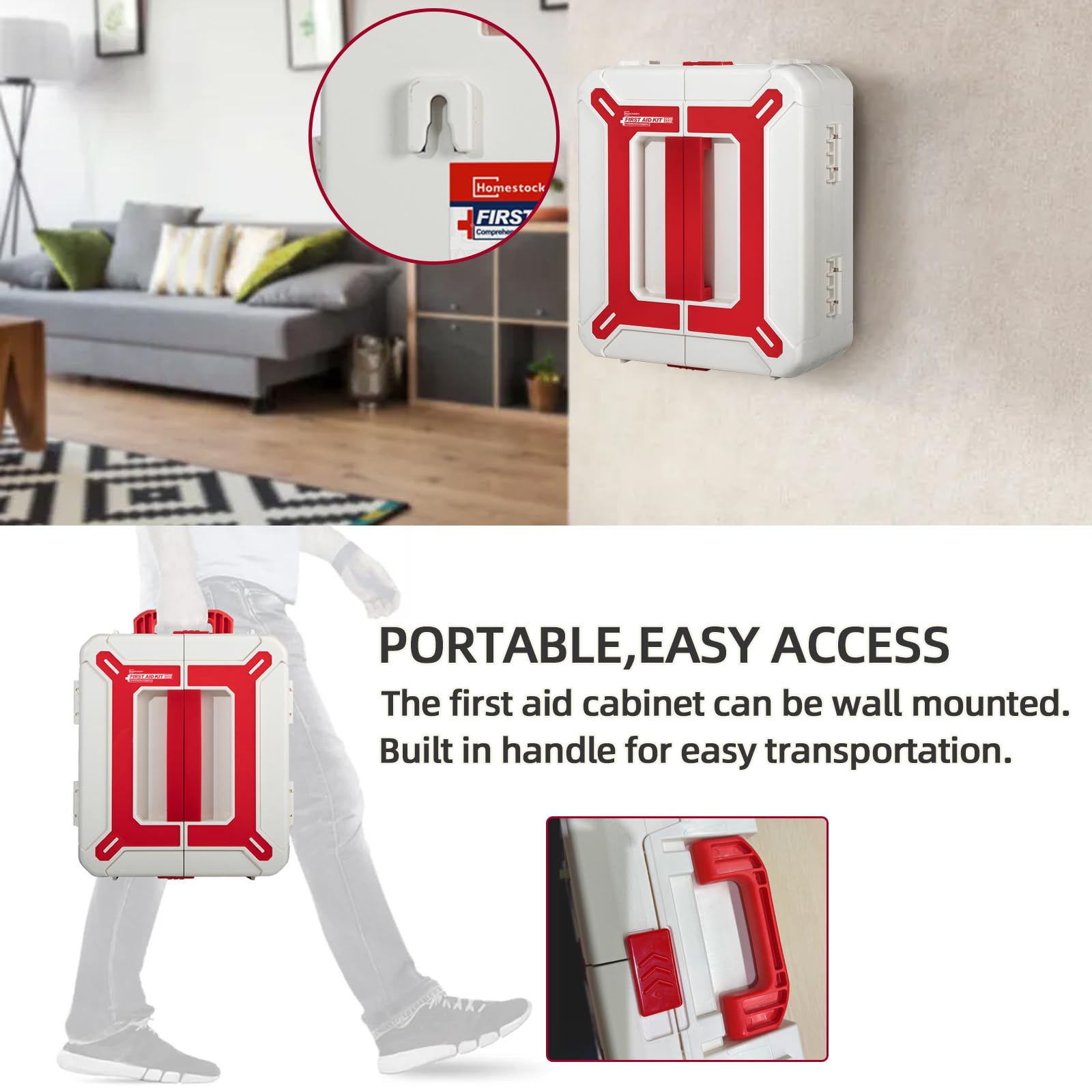 Homestockplus high-visibility labeling enables rapid identification of supplies.