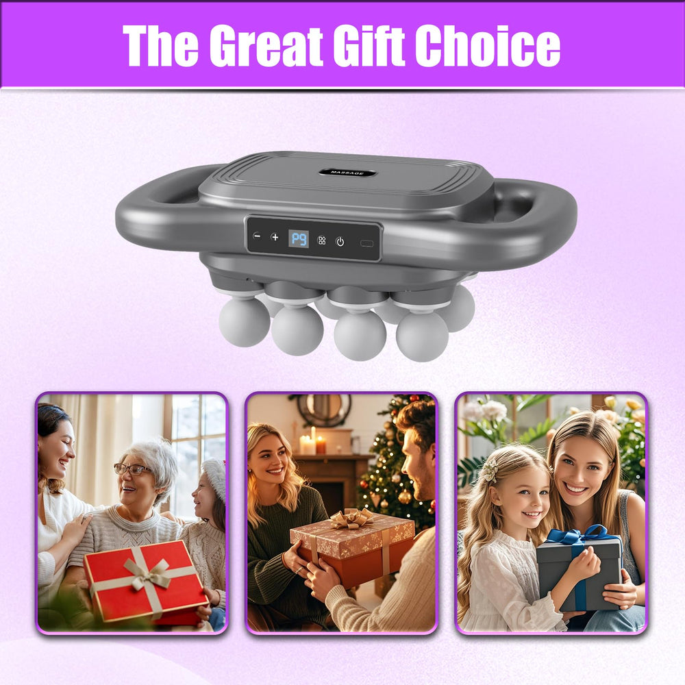 Homlume massage gun with 16 heads reduces need to swap attachments.