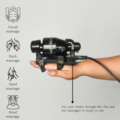 HOMORA floating action massage heads glide smoothly over shoulders for tension release