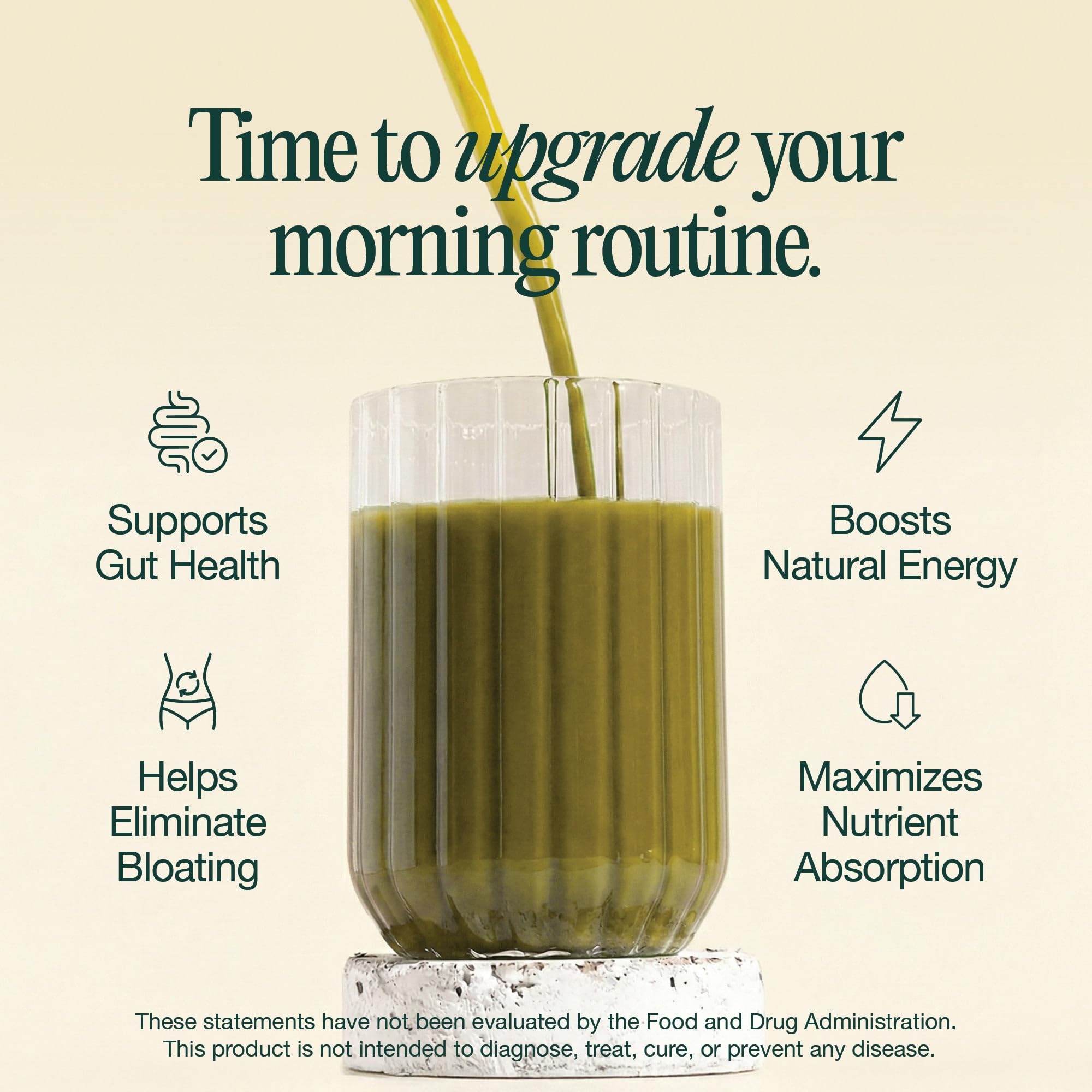 Hona Fiber + Greens scoop in hand ready to mix a nutritious shake.