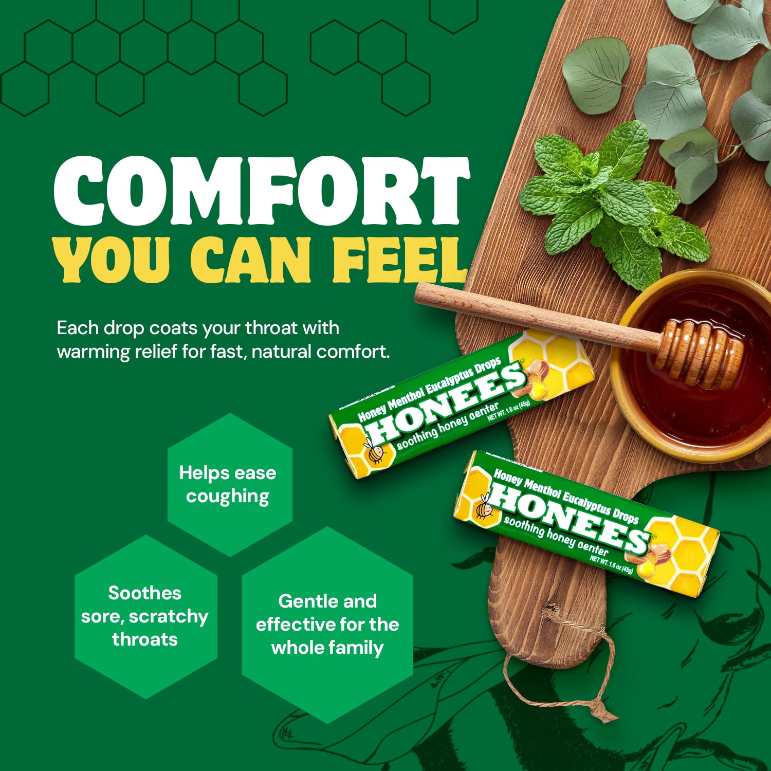 Honees 24-pack box emphasizes easy stocking for families.