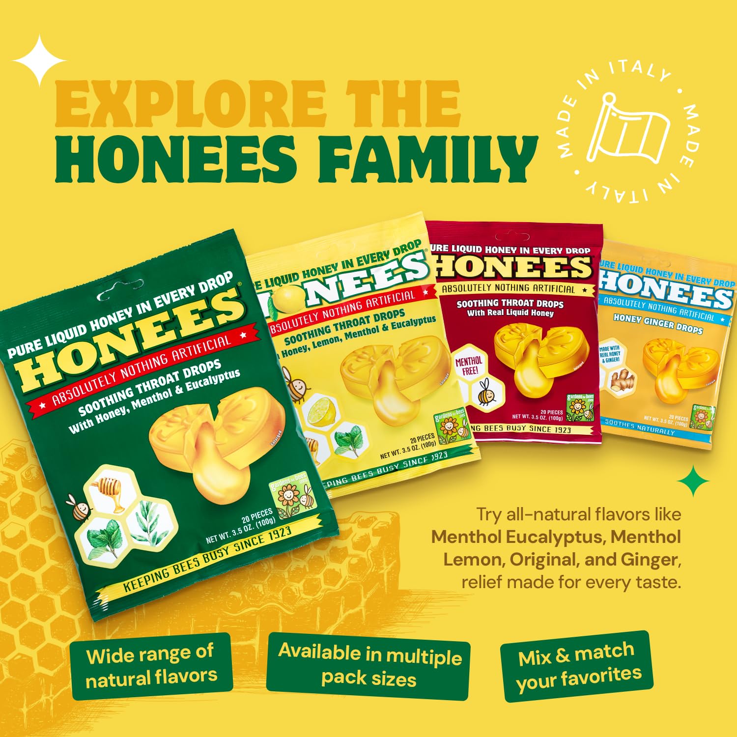 HONEES drops individually wrapped packs enable easy daily use