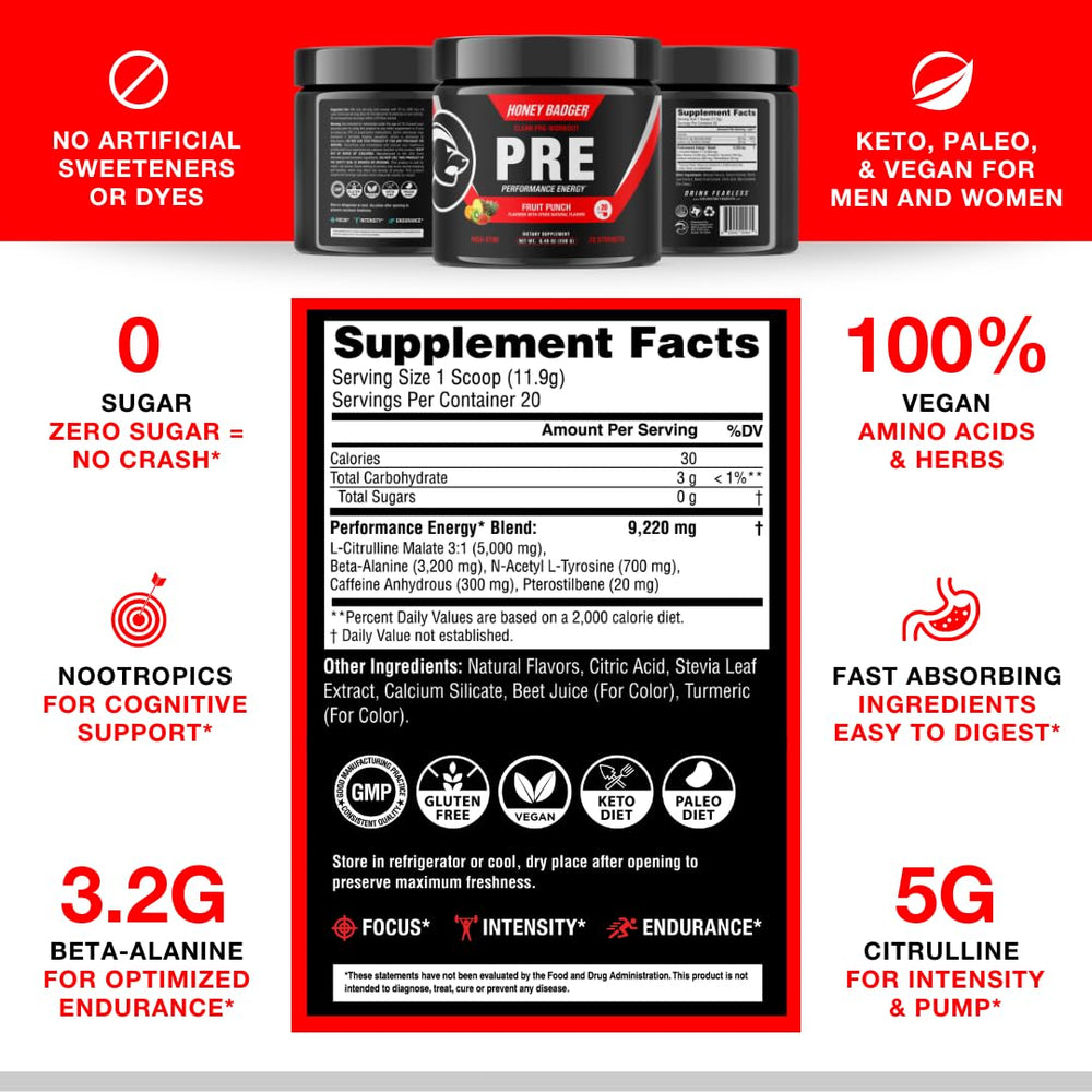 Fruit Punch flavor label highlighting zero sugar and natural sweetness