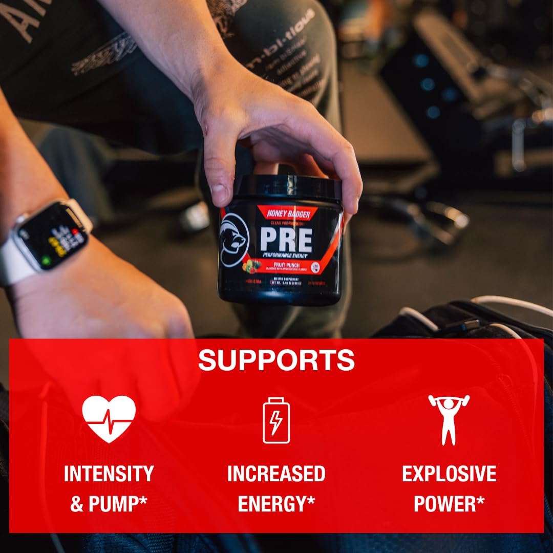 Close-up of L-Citrulline Malate and Beta-Alanine ingredients in Honey Badger