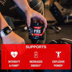 Close-up of L-Citrulline Malate and Beta-Alanine ingredients in Honey Badger