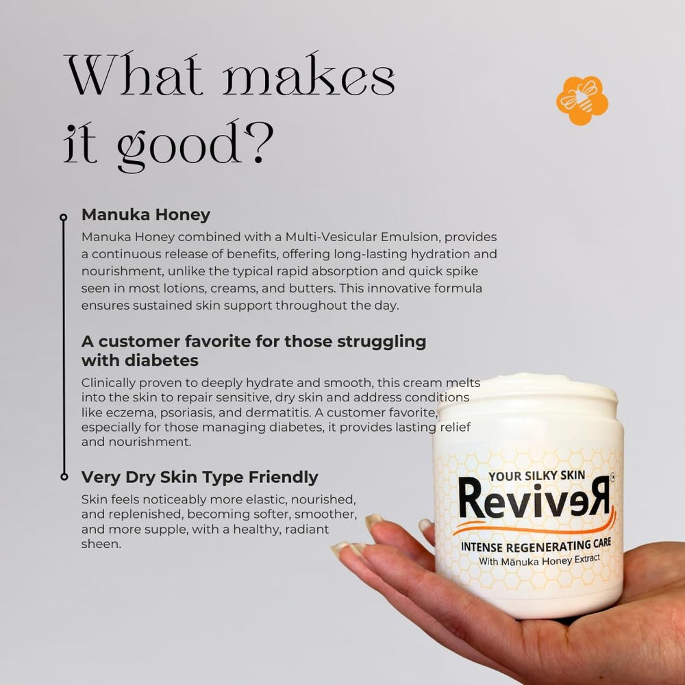 Honey for Healing cream texture quickly absorbed into skin.
