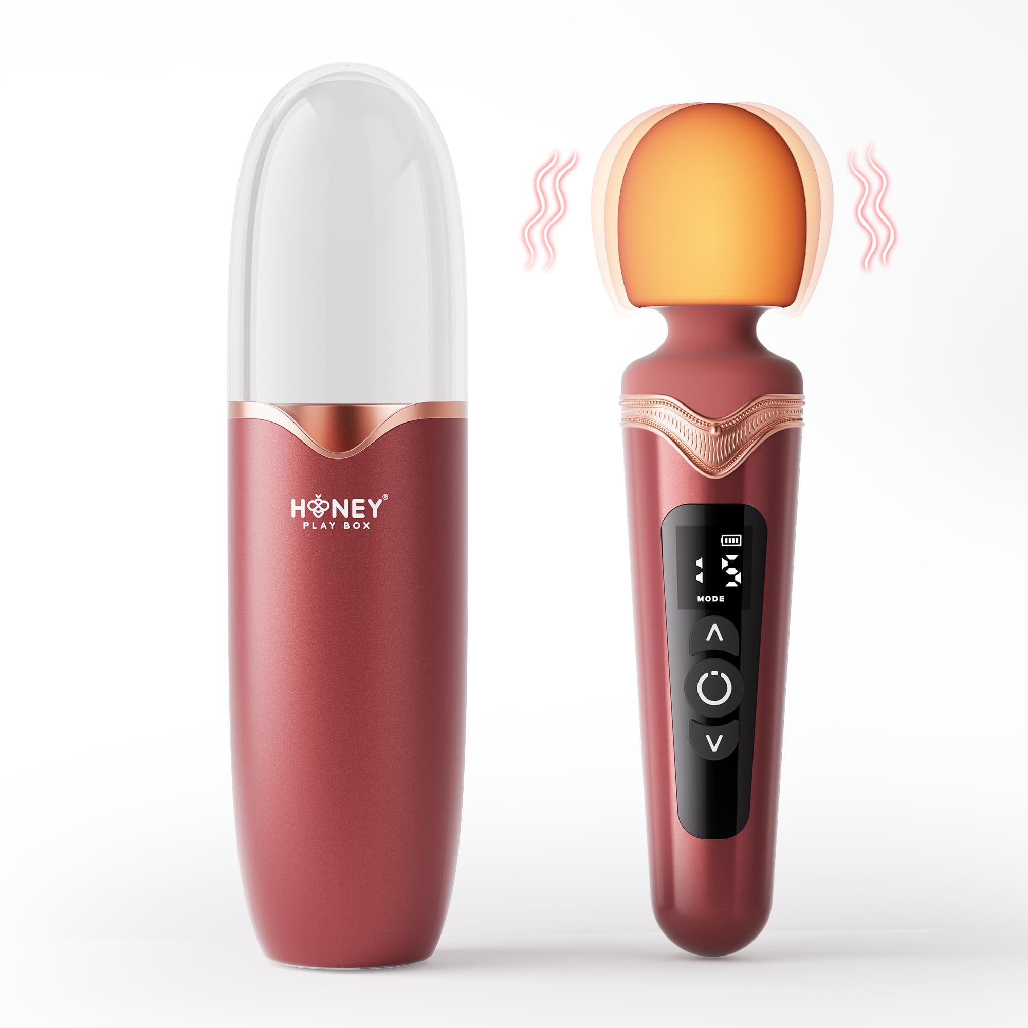 Honey Play Box Storim massager front view showing compact wand design for neck and back relief